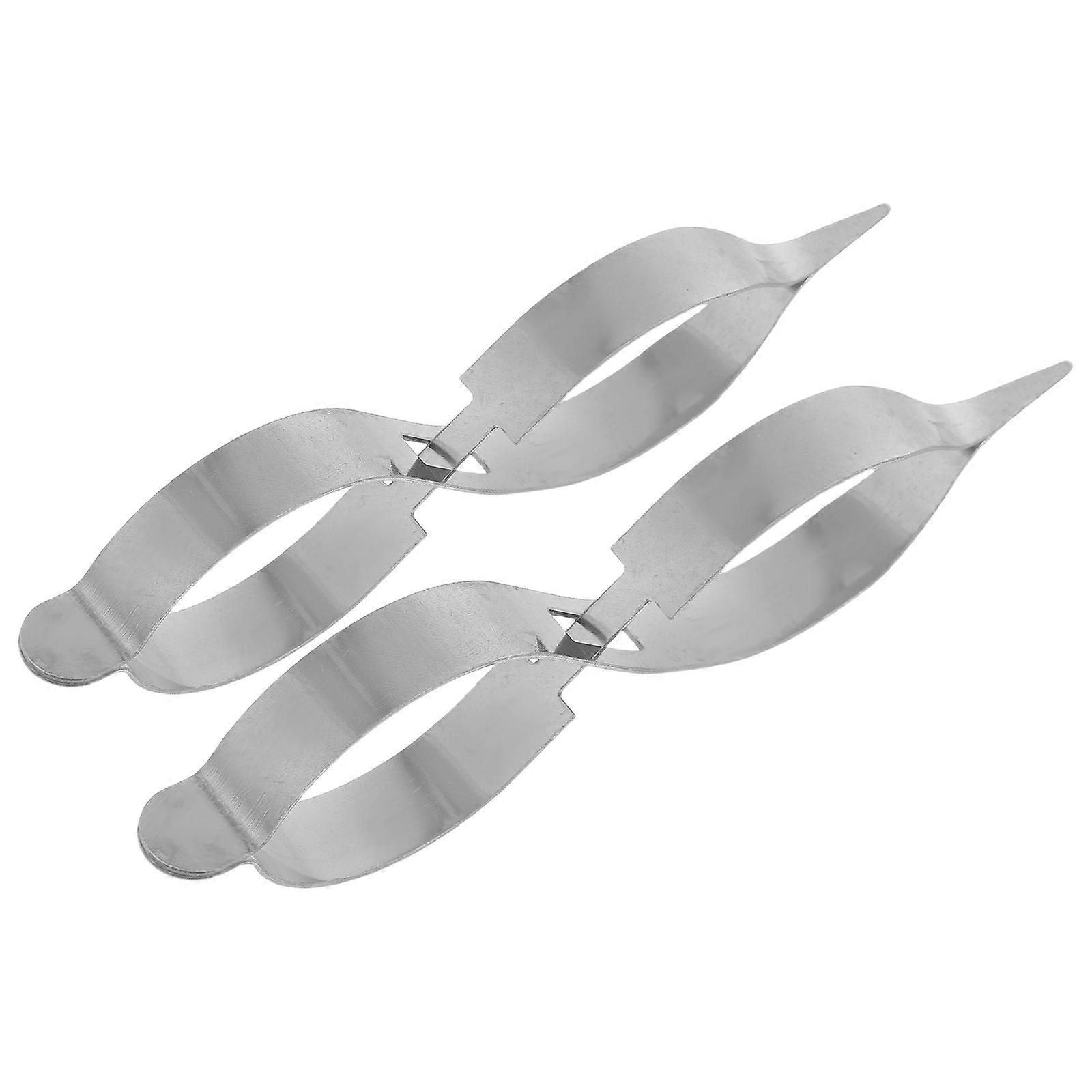 Reverse Action Tweezers Gourd Shaped Clamp for Crafts Silver Stainless Steel Featuring Adjustable Tension Control 2Pcs