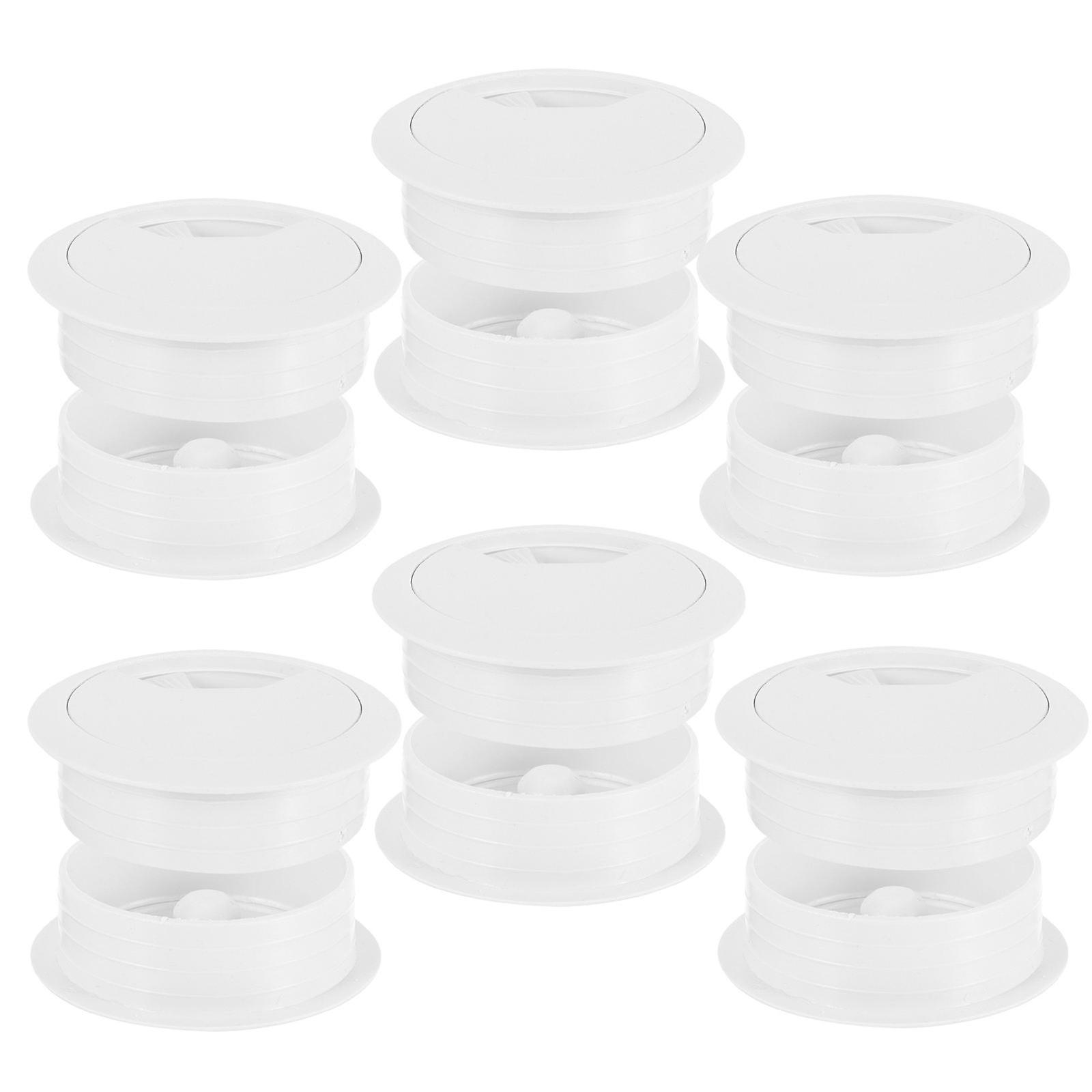 Cable Hole Cover Desk Grommet ABS for Cable Management 6Pcs White Kit