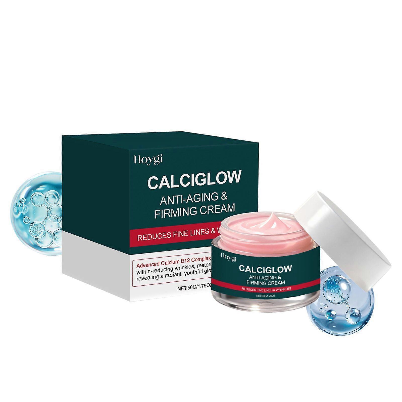 Anti-Aging & Firming Cream with Advanced Calcium B12 Complex, Hyaluronic Acid & Calcium Carbonate - Reduces Fine Lines, Wrinkles, Boosts Collagen, Hyd