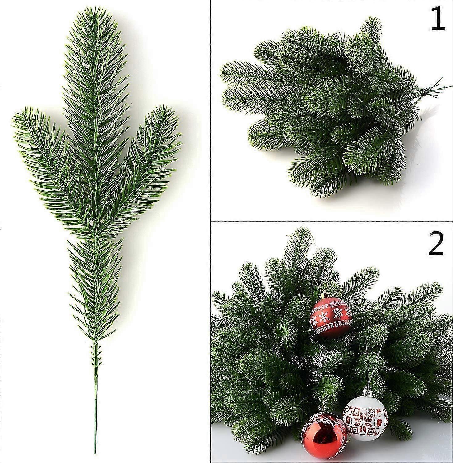 Artificial pine branches, DIY accessories for Christmas and as home and garden decoration, 30 pieces, 24x8cm