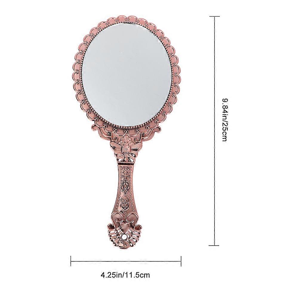 Portable Hand Makeup Mirror Vintage Mirror for Females 2Pcs Travel Use