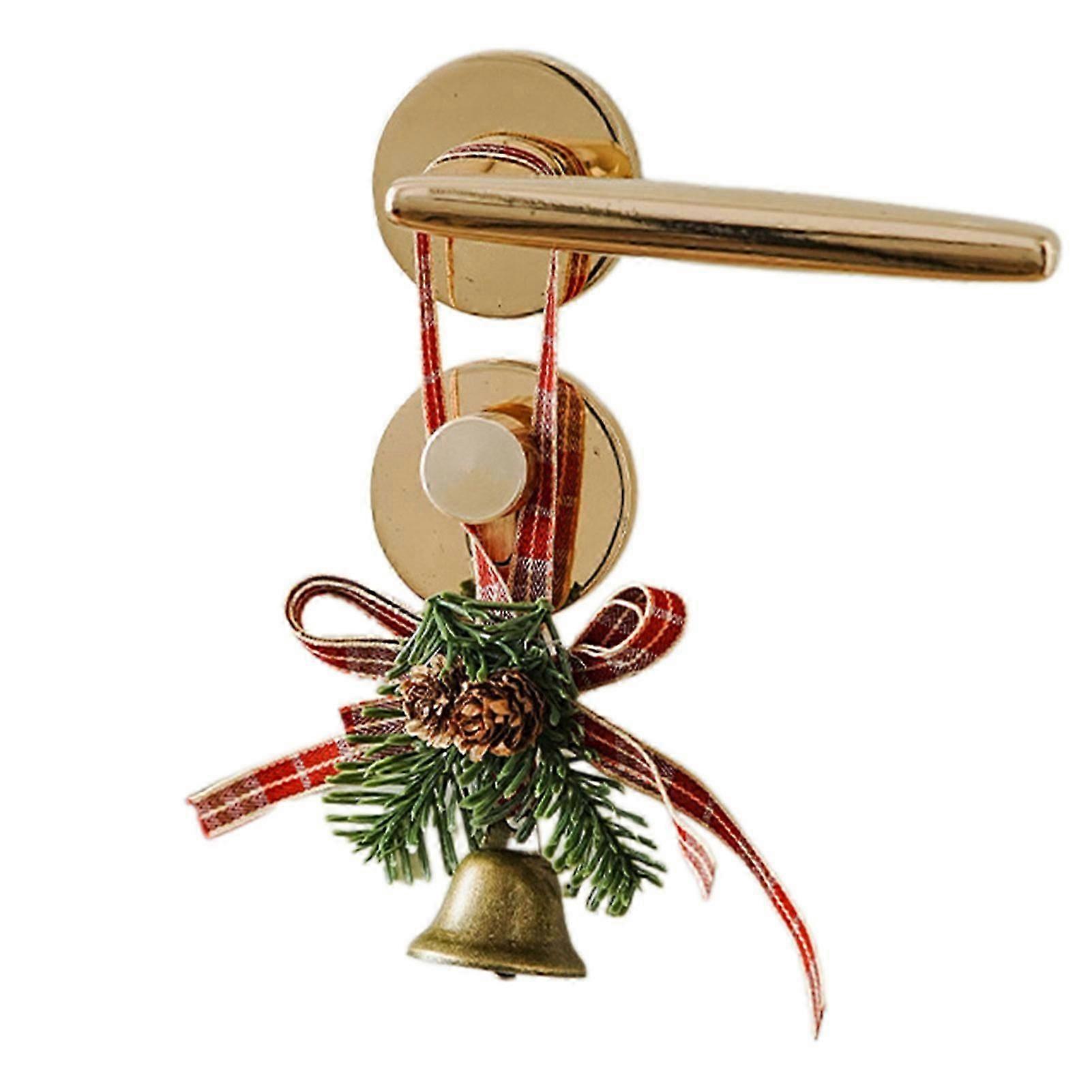 Velvet-Bow Xmas Tree Pinecone Pendant Red Sweet Decorative Ornaments for Joyful Family Gathering