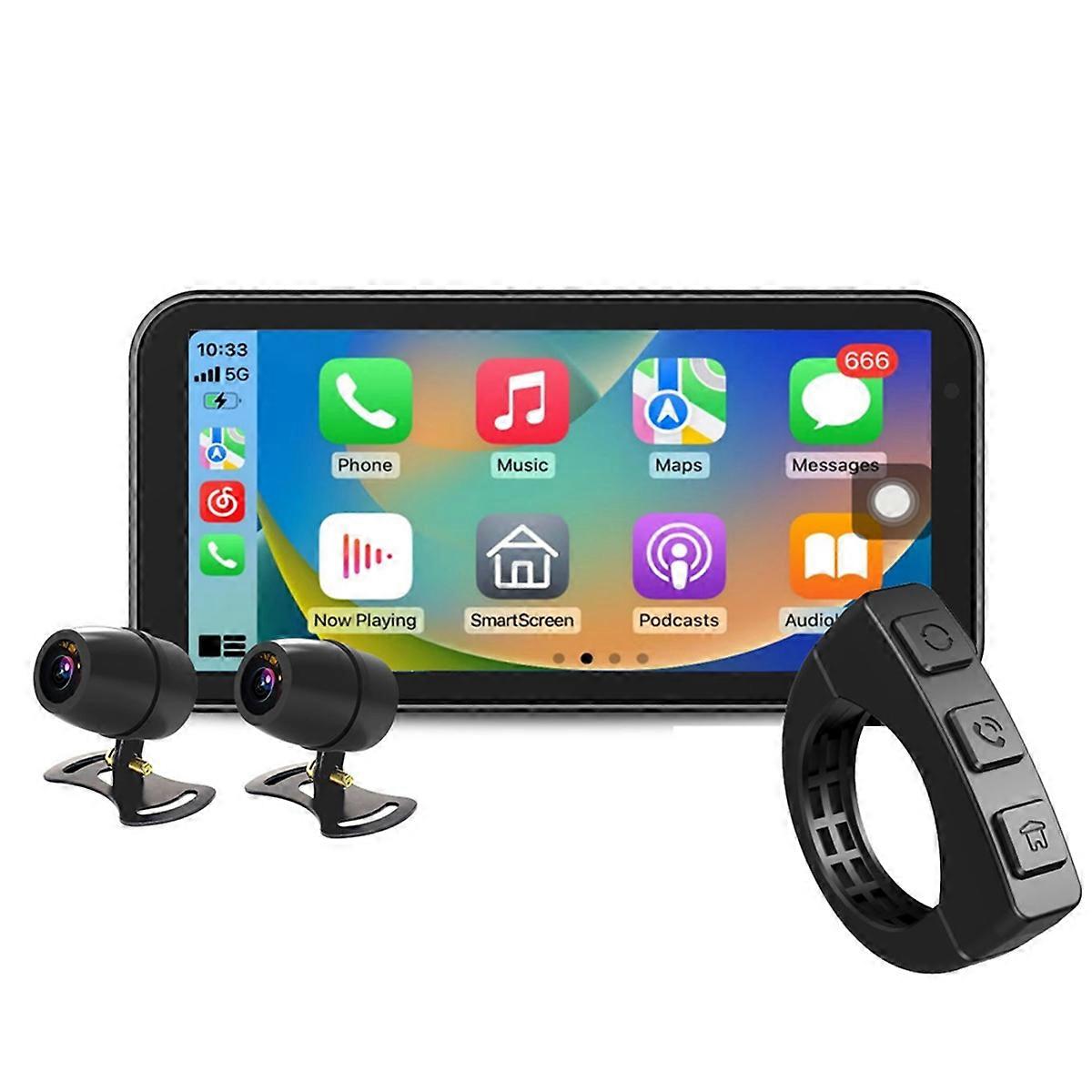 6.25 Inch Portable Motorcycle IP67 Waterproof Wireless for CarPlay Android Auto Mote Smart Display