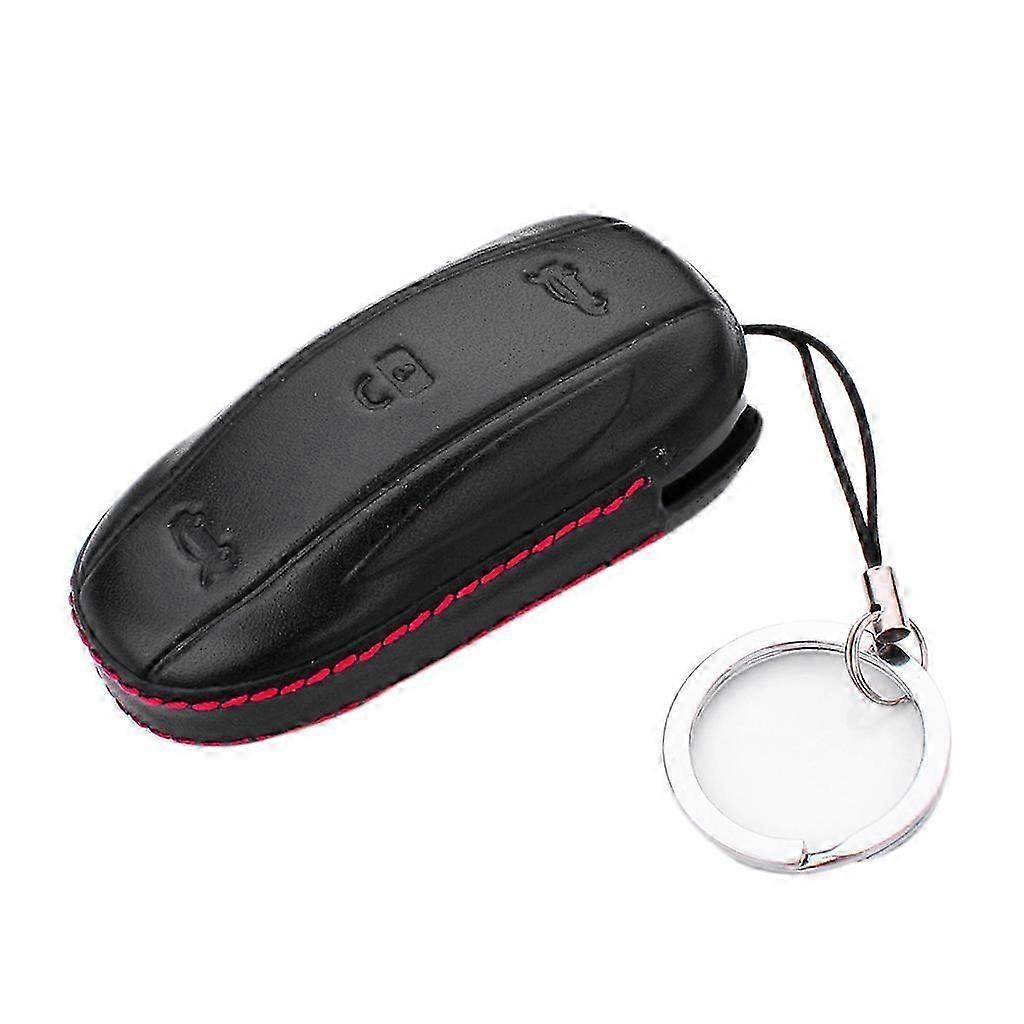 Leather Car Smart Remote Key Fob Case Cover Key for Tesla Model X /S
