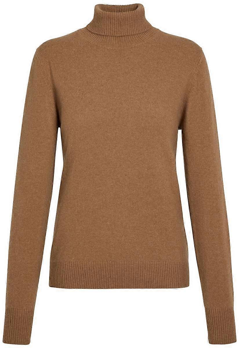 Falke Pure Cashmere Roll Neck Sweater - Cork Tan