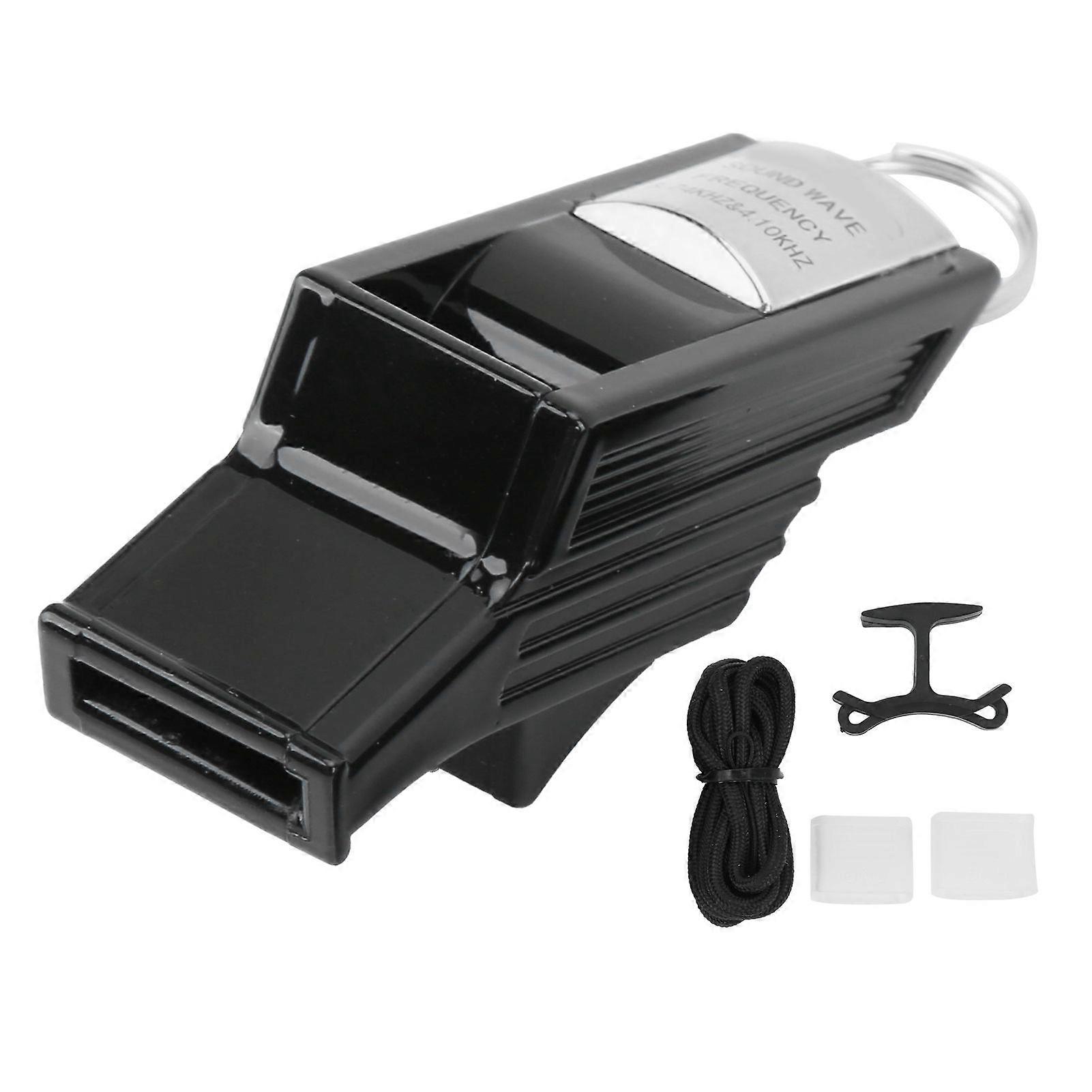 Mortun Whistle Non  Core High Frequency Referee Whistle Adjustable Nylon Hanger Contest WhistleBlack Silver