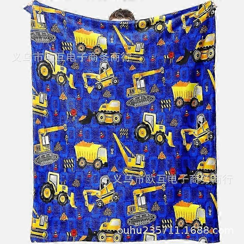 Printed flannel soft and warm handle game excavator highland cattle black cat 2025
