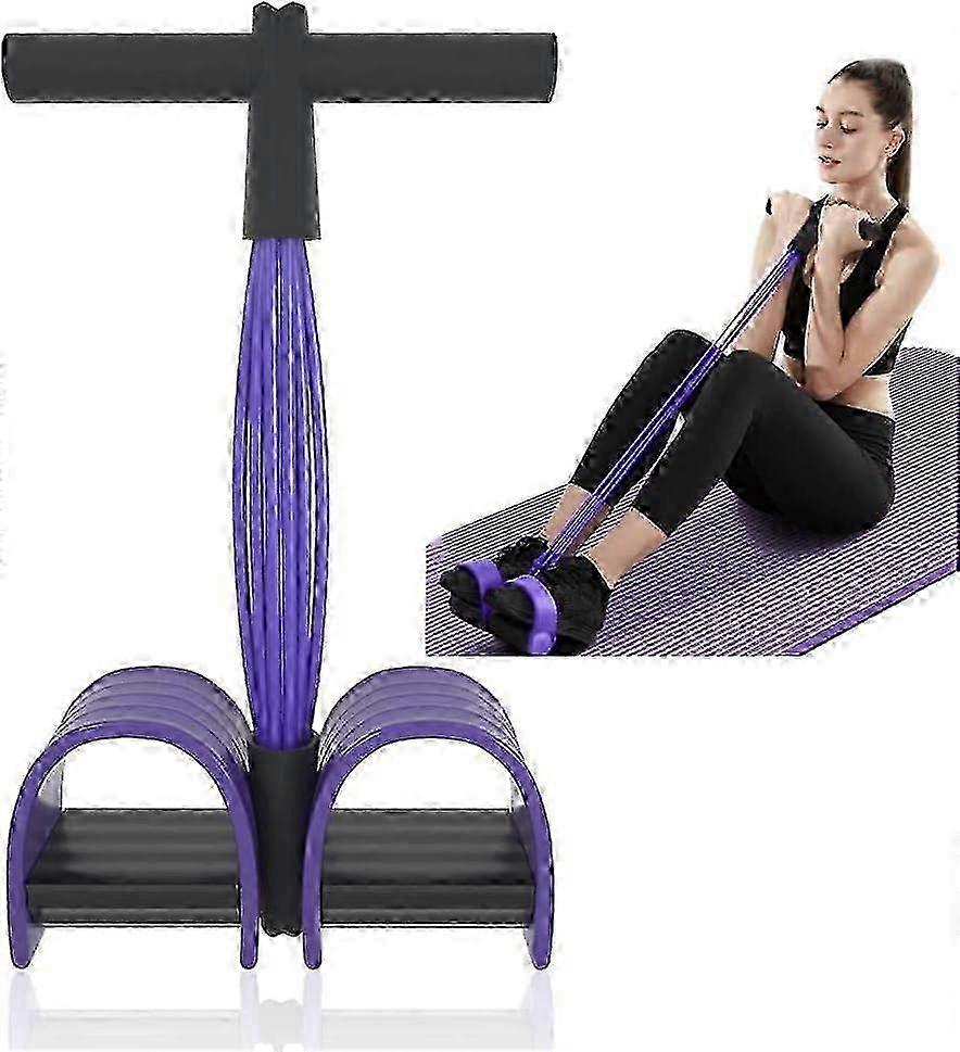 Abdominal trainer for home workout, 6-tube elastic pull rope, multifunctional