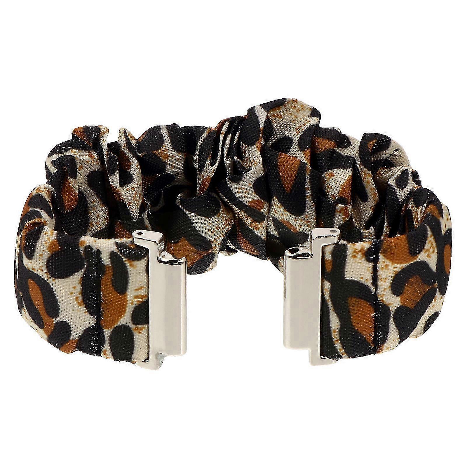 Chic Leopard Print Scrunchie Watchband for Galaxy Watch Active - No-Buckle Unisex Strap, Comfortable Replacement Band