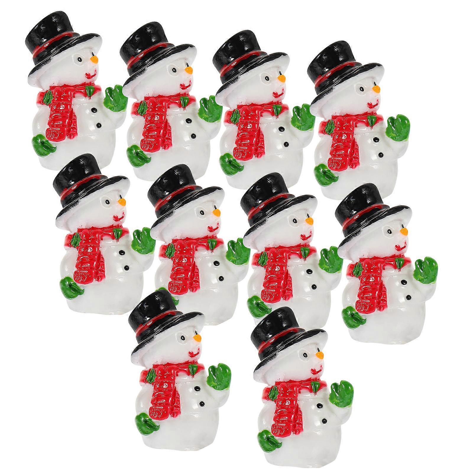 Tiny Snowman Figures for Christmas Decor with 50Pcs Resin Miniatures
