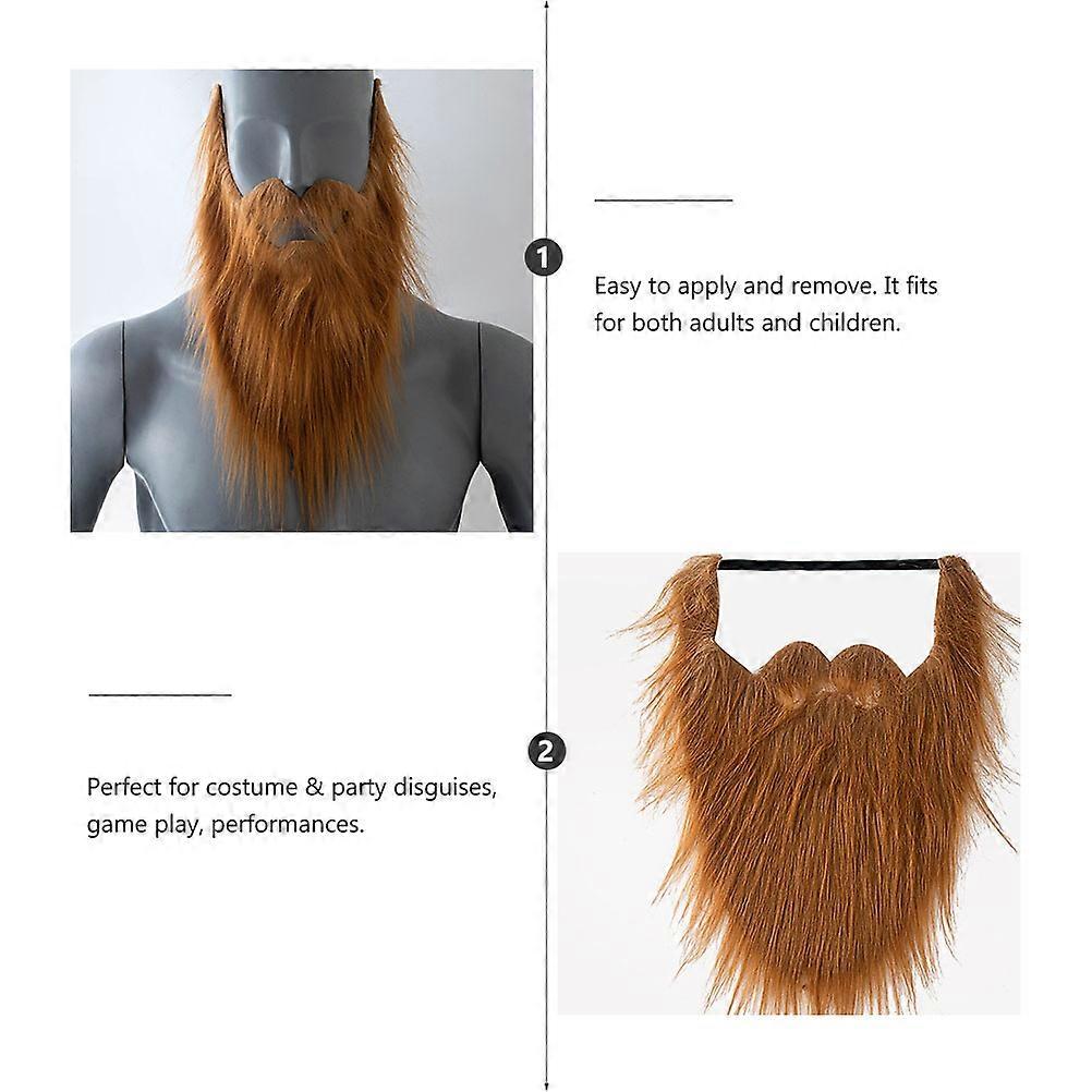 Simulation Mustaches Halloween Fake Beard Masks for Party Orange 8Pcs