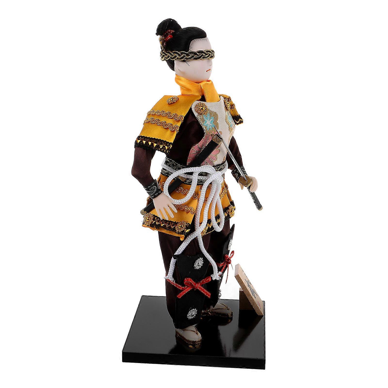Decorative Samurai Doll Japanese Style for Home Use 3Pcs Set