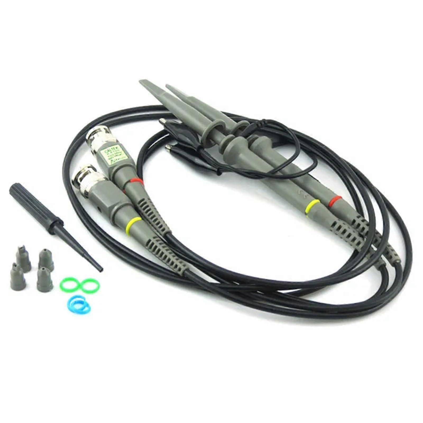 Oscilloscope Probe P6100 2Pcs 100MHz 1X 10X Clip Test Low Impedance Passive Attenuation