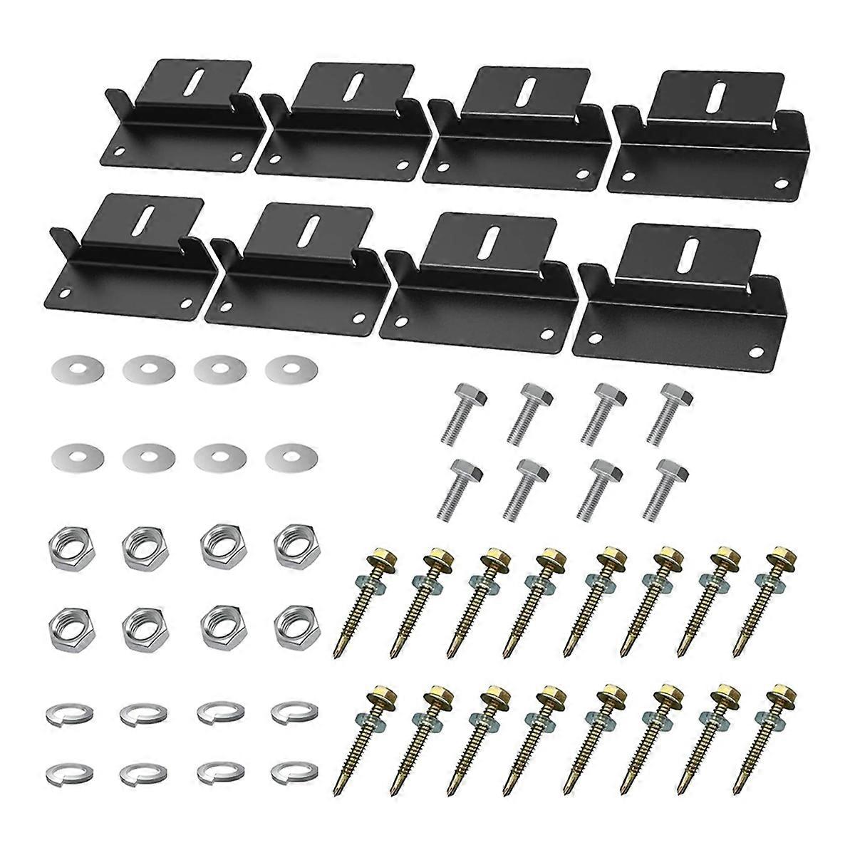 8PCS Solar Panel Mounting Bracket Kits Roof Z-Style Bracket Photovoltaic Panel Z-Bracket Stand for C
