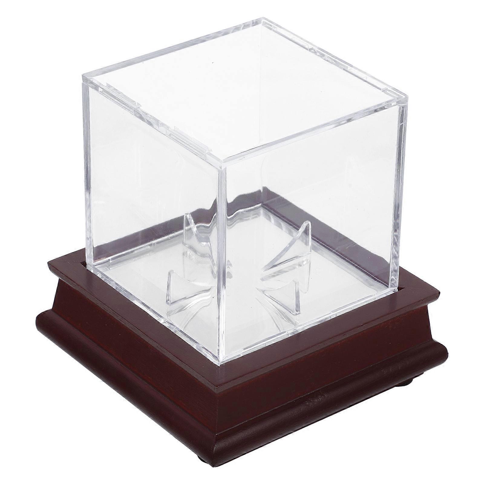Baseball Cube Display Case for Display 4Pcs Transparent Acrylic Ball Showcases