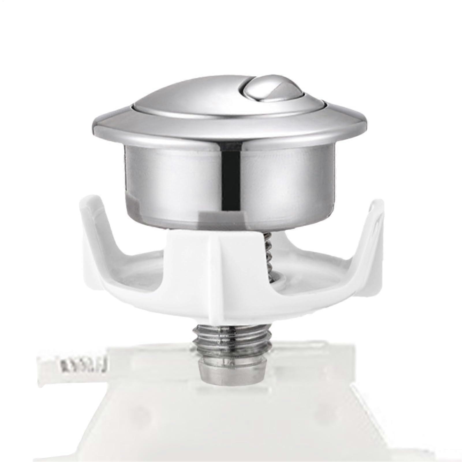 Water Flush Button Waterproof Toilet Lid Double Flow System Modern Design Silver Finish For Apartment Bathroom
