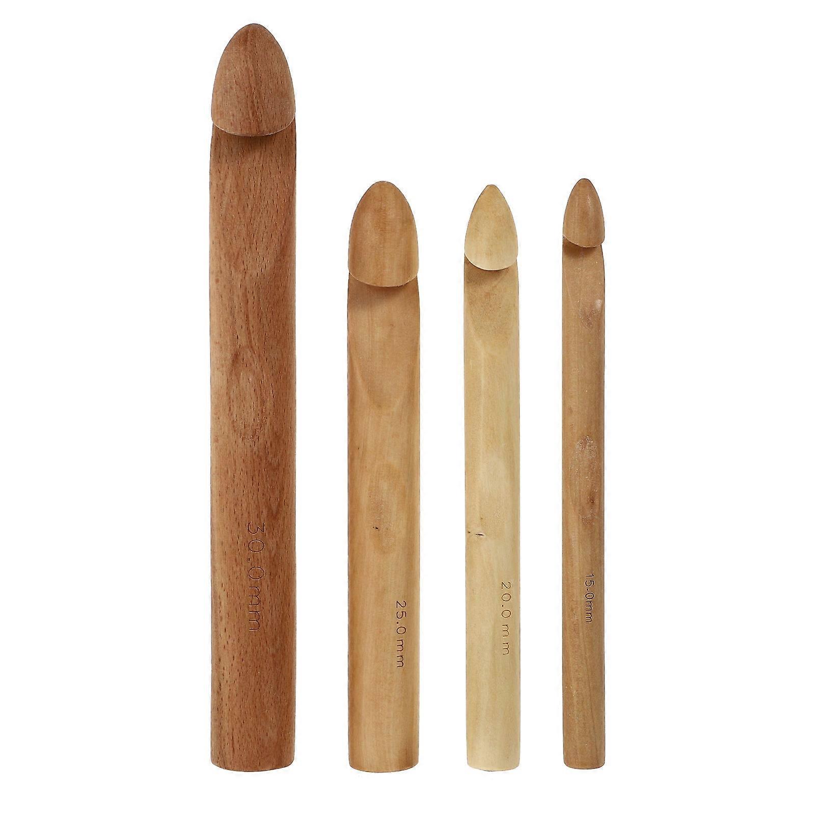DIY Knitting Crochet Hooks Set with 12Pcs Wooden Practical Needles