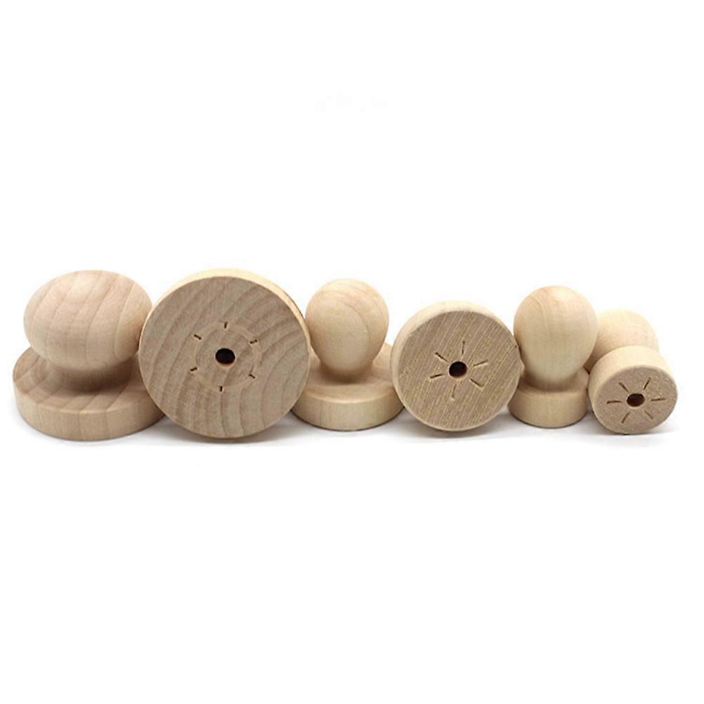 Wood Handle Stamps Round Shape For Letters And Invitations 5Pcs