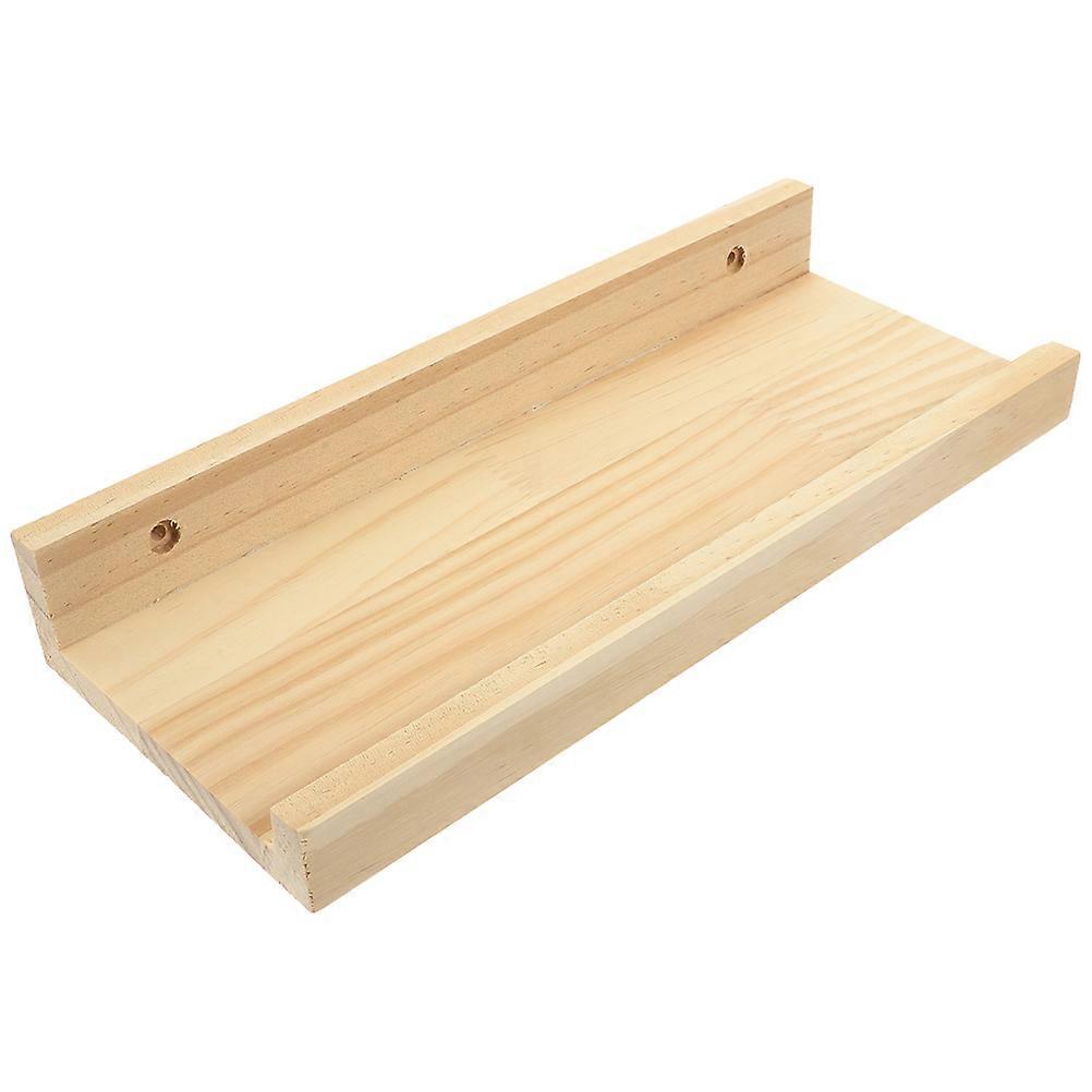Wall Floating Shelf Wooden Storage Display Decorative Effect Bedroom Living Room 1Set