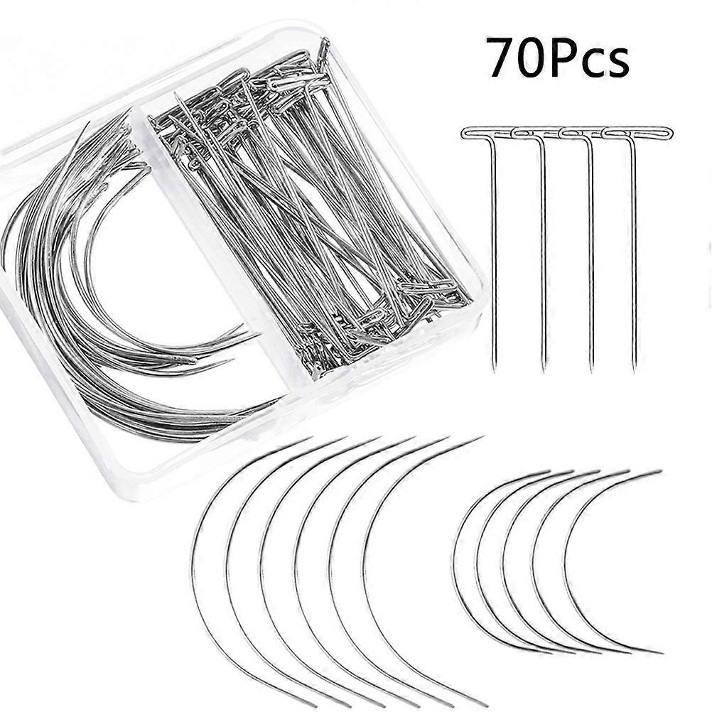 Curved T-Pin Set 140 Pcs For Tailors And Seamstresses 3.5 Inches Silver Essential For Upholstery And Modelling