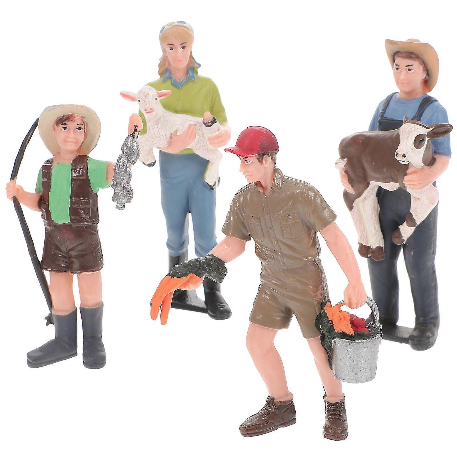Simulation Farmer Model for Decoration 12Pcs Miniature Figure Collection