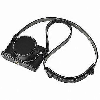 Estuche de cuero con correa para el hombro y tapa para lente para D-Lux 8 - Funda protectora verde