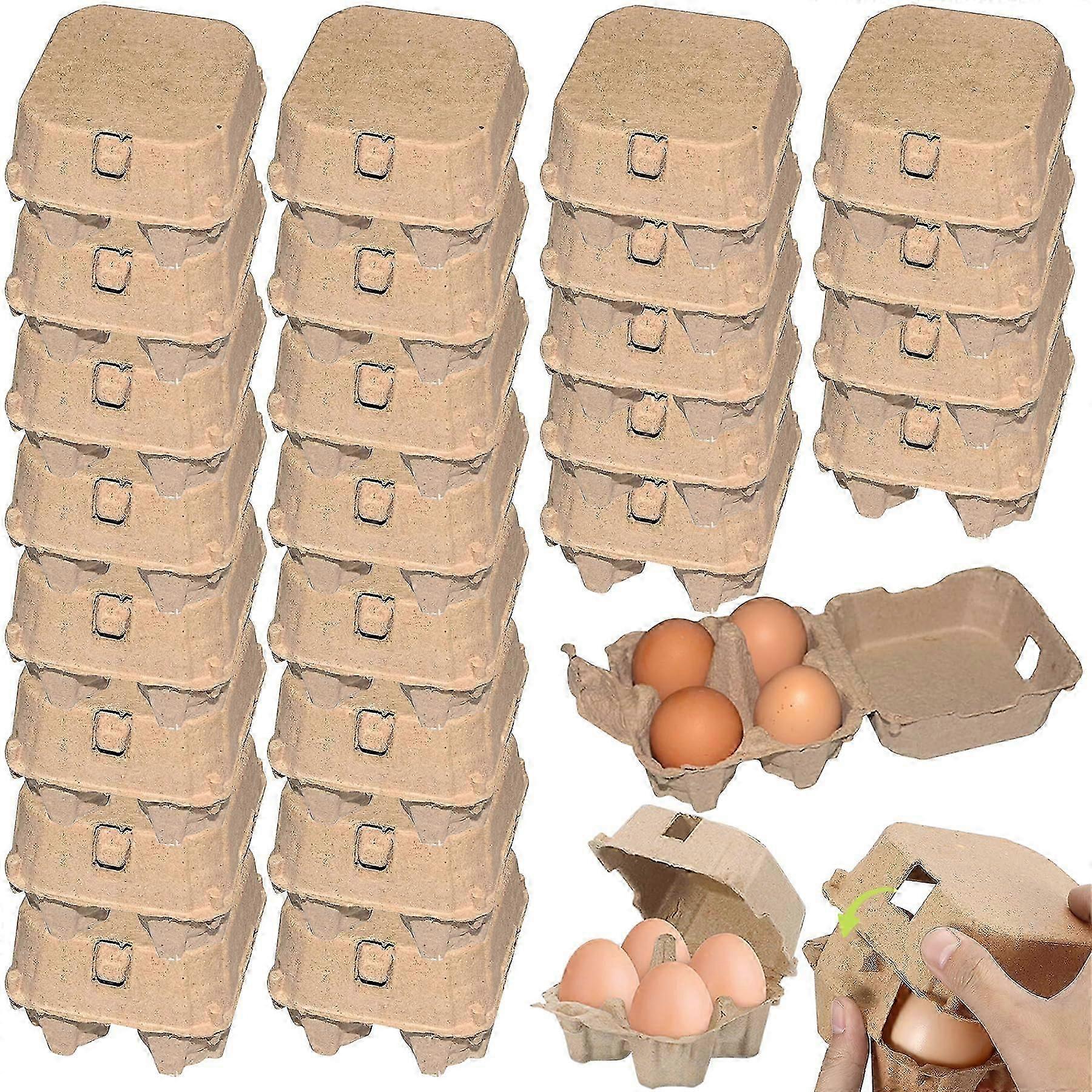 Pack of 25 reusable 4cell biodegradable egg boxes, stackable
