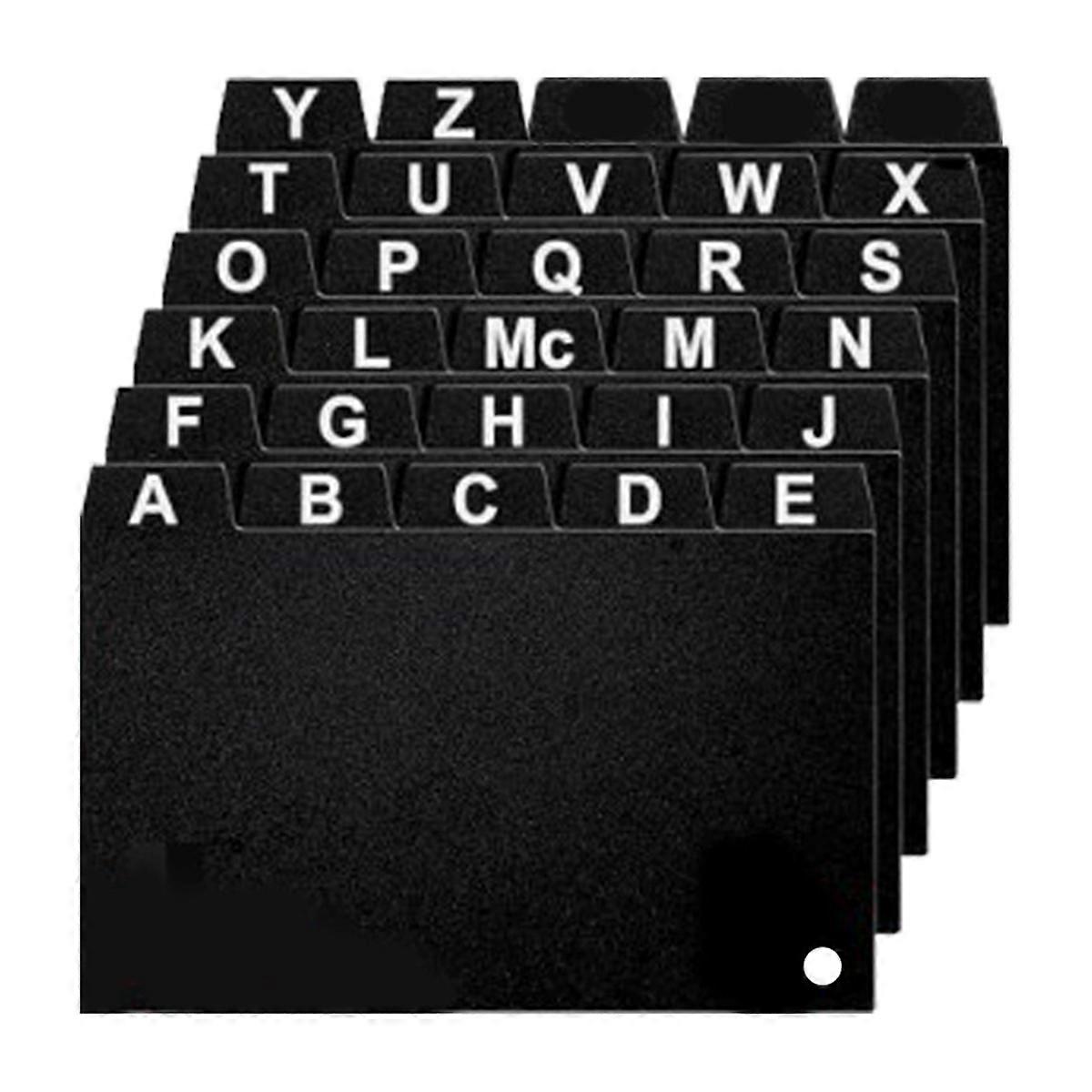 30Pcs Black Index Card Dividers 3x5 Inch, Alphabetical Tabbed Index Card Dividers with Ring Index Card Organizer