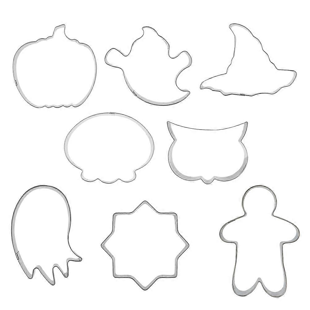 16Pcs Stainless Steel Halloween Baking Mold Set for Baking Use Silver