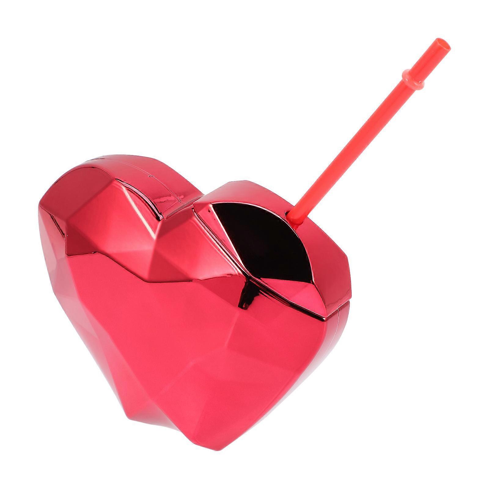 Hawaiian Cups Heart Shaped Drinking Cup For Valentine Hawaiian Party 700ml Convenient For Drinking Beverages 1Pack