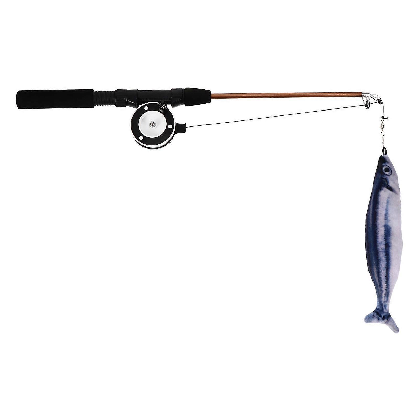 Interactive Cat Teaser Stick 2Pcs Pet Toy with Fish Simulation