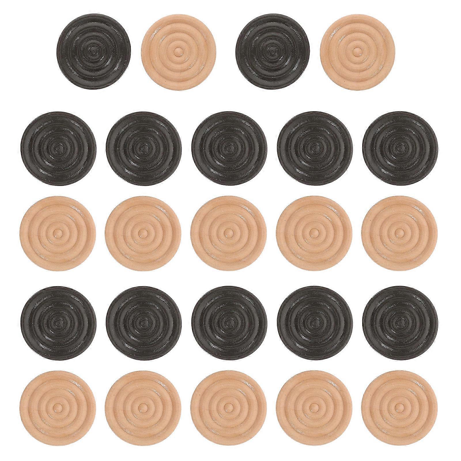 Wooden Chess Pieces for Game 24Pcs Round Threaded Assorted