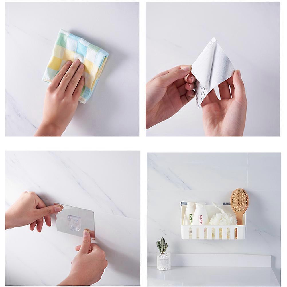 Bathroom Wall Hanging Storage Box Multifunction Wall Mounted Rack Plastic Home Bathroom Kitchen White 1Set