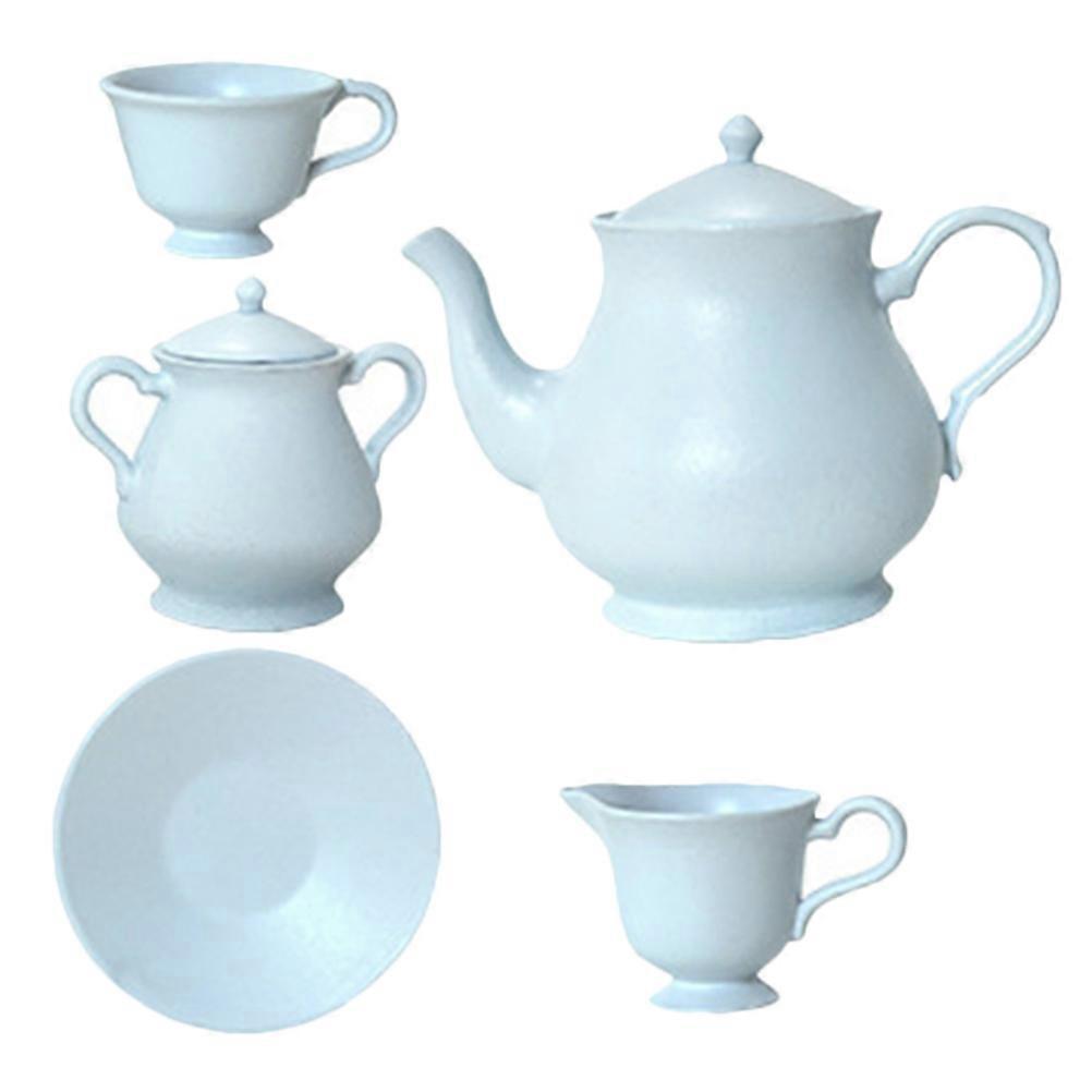 Mini Tea Set Sky Blue Alloy Cup for Decor 1Set Mini House Decor