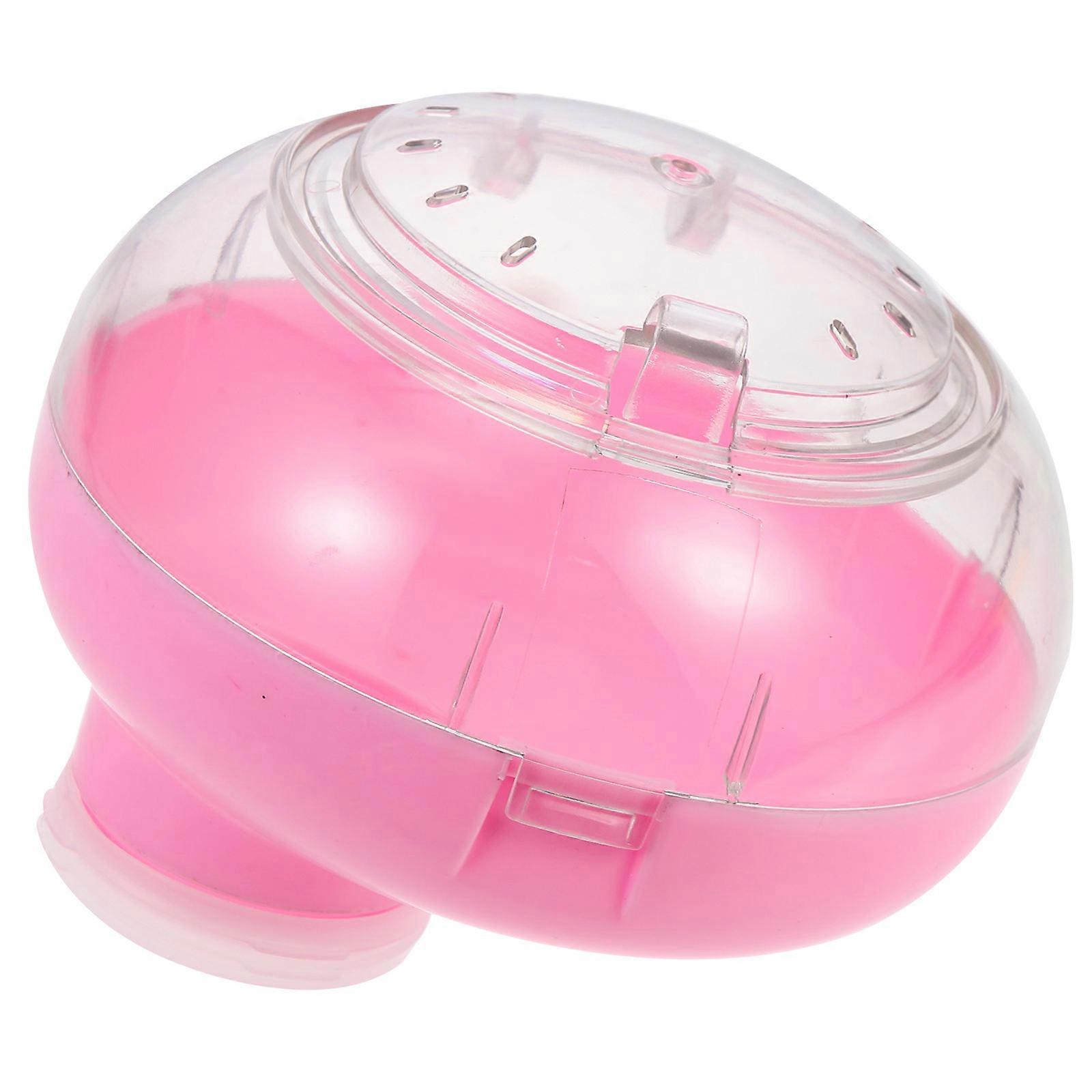 Pink Hamster Bath Container for Bathing Use with 4Pcs Pet Playing Tunnel