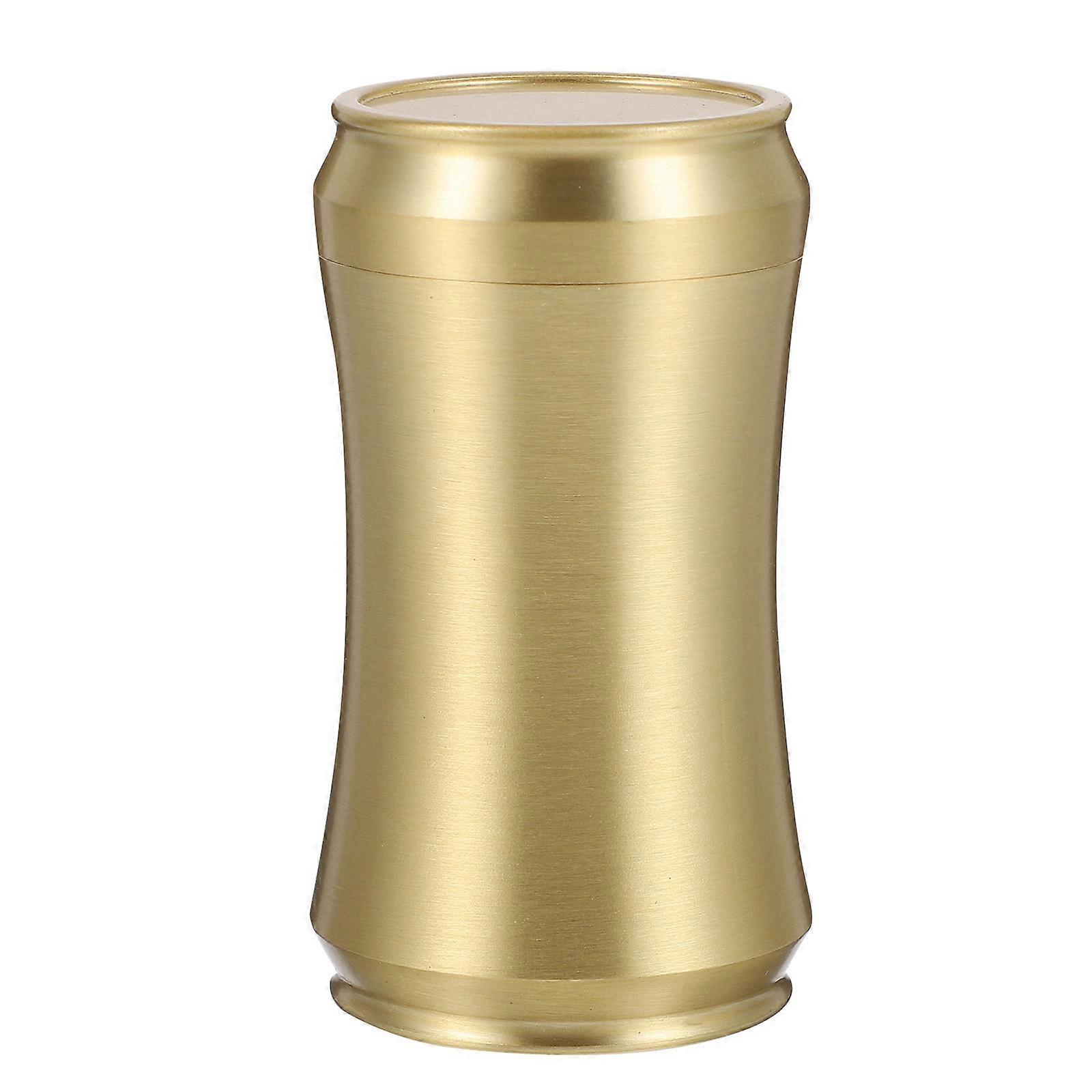 Copper Tea Can 1Pcs Golden Tea Jar with Compact Portability for Storage Use
