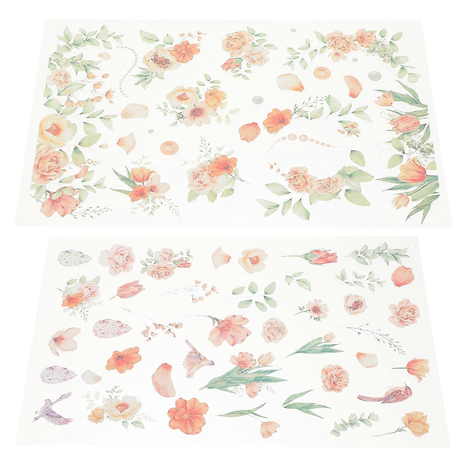 Rectangular Plant Stickers For Scrapbooking And DIY Decoration Multi-Use 10 Sheets PVC Paper