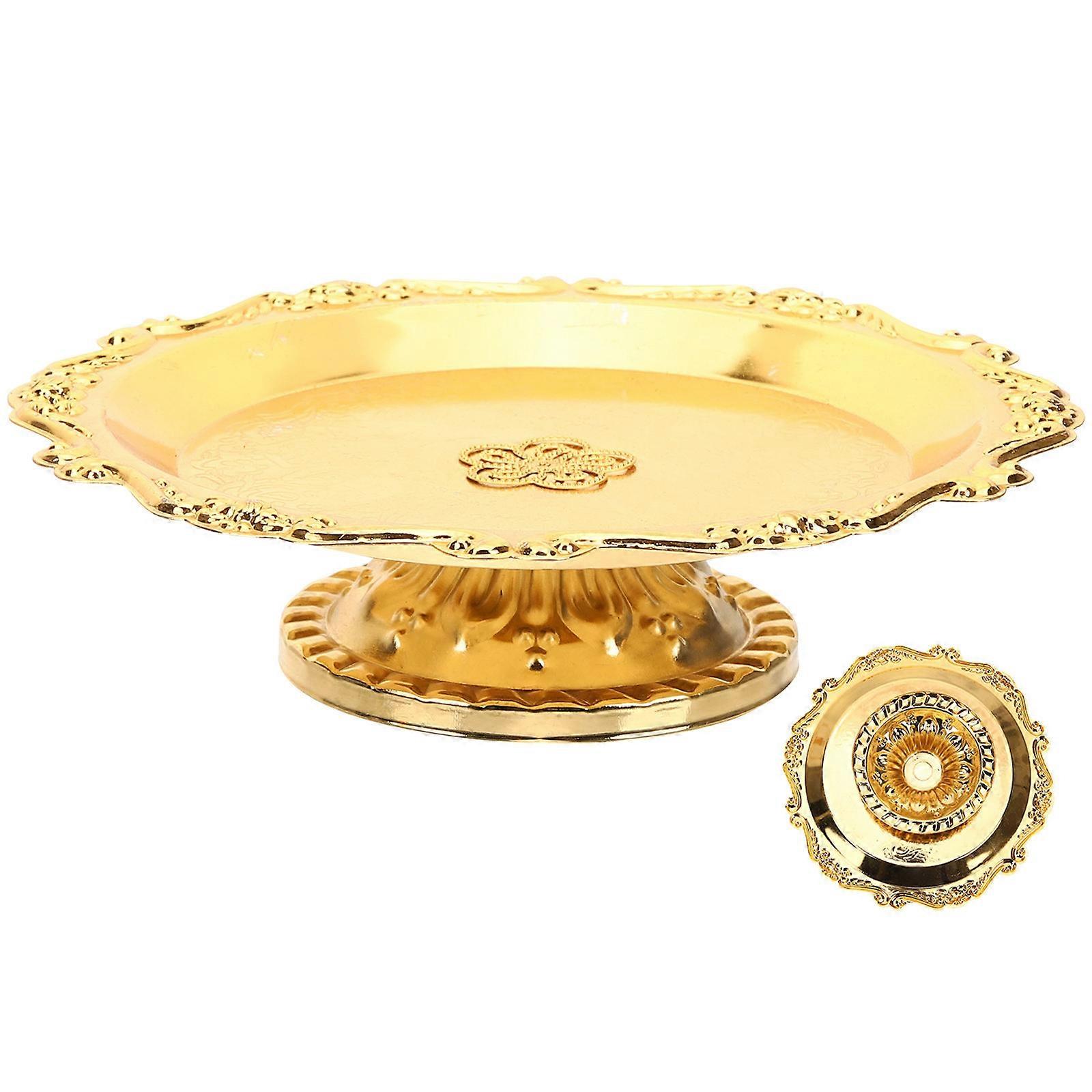 Présentoir à gâteaux en métal pour fête d'anniversaire, style élégant, 5 pièces, décoration dorée