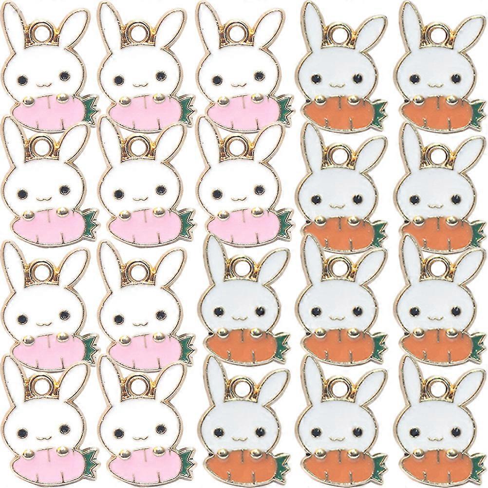 Easter Rabbit Charms for Jewelry DIY Making 100Pcs Assorted Color