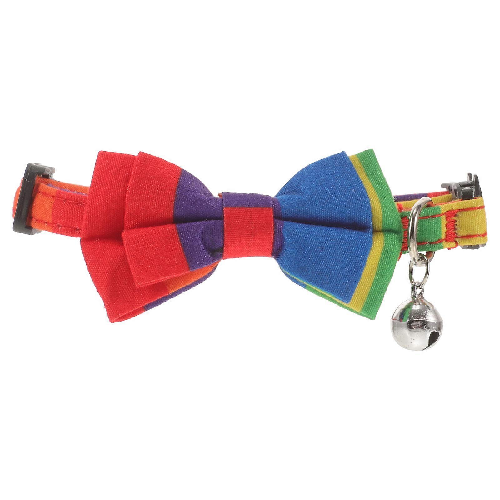 Rainbow Dog Bow Tie Collar 3Pcs Adjustable for Pet Use