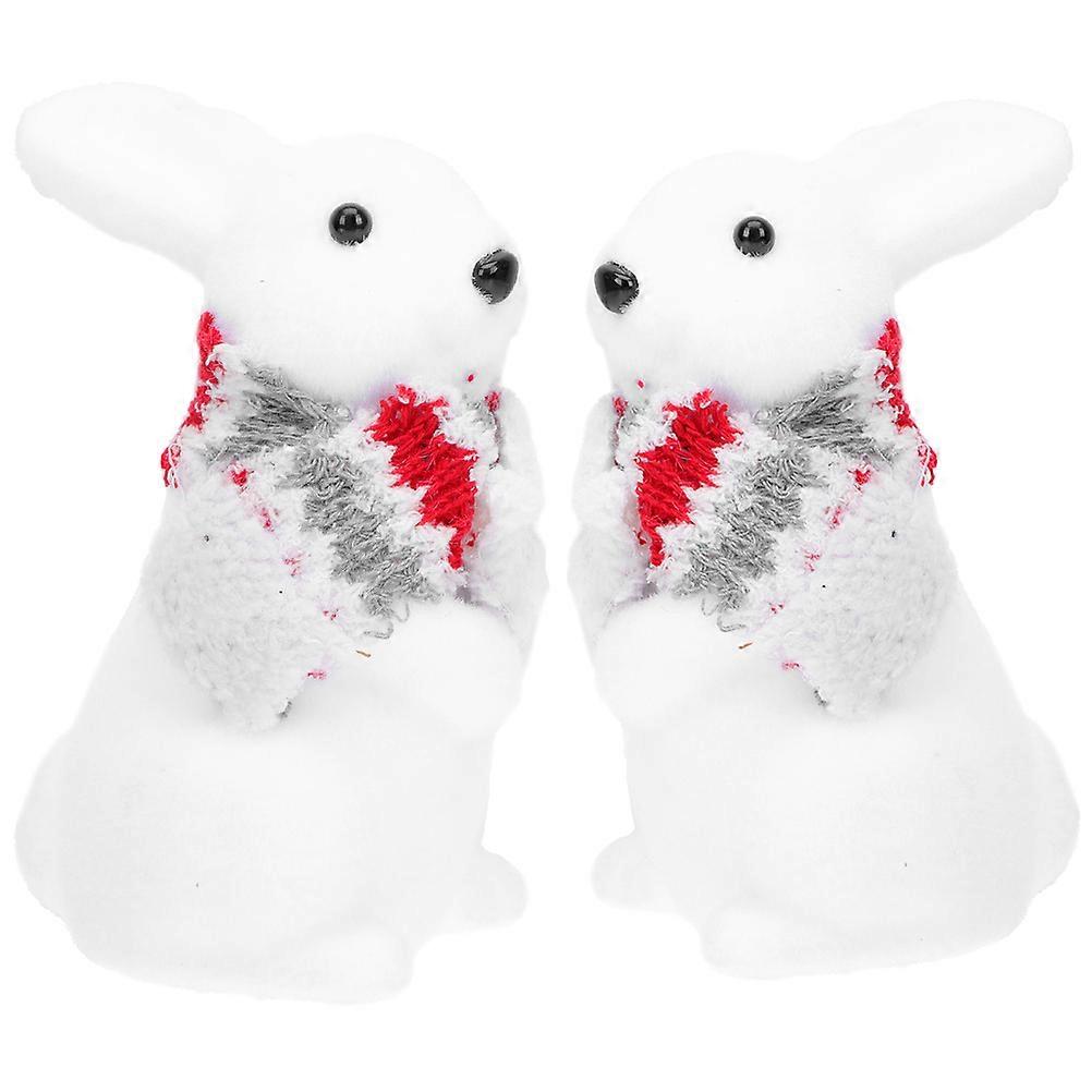 Foams Rabbit Decor Bunny Shape Ornaments for Easter Holiday 6Pcs