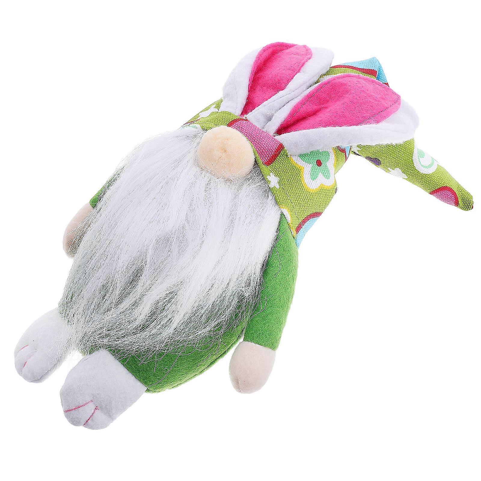 Easter Gnomes Decoration for Indoor Use 2Pcs Bunny Doll with Carrot Accessory