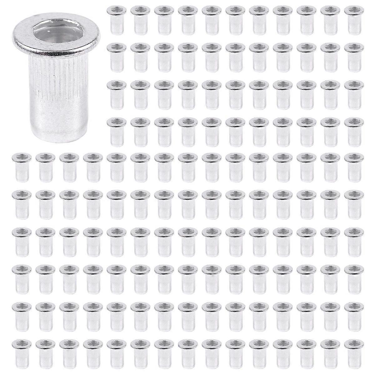 M5 Aluminium Threaded Rivnuts Flat Head Rivet Nuts 100pcs
