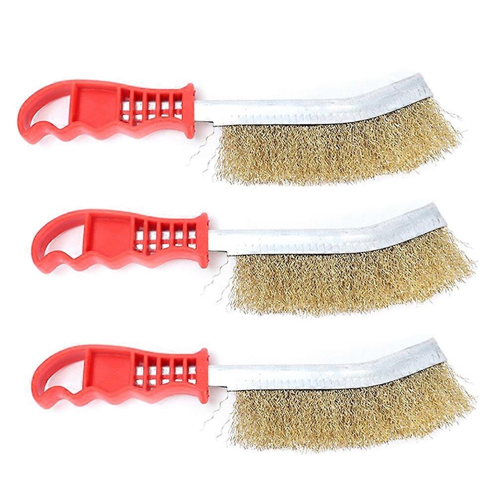 3PCS Multi-Function Tool Wire Brush Copper Plated Long Handle Cleaning Brush Kitchen Grill Special P
