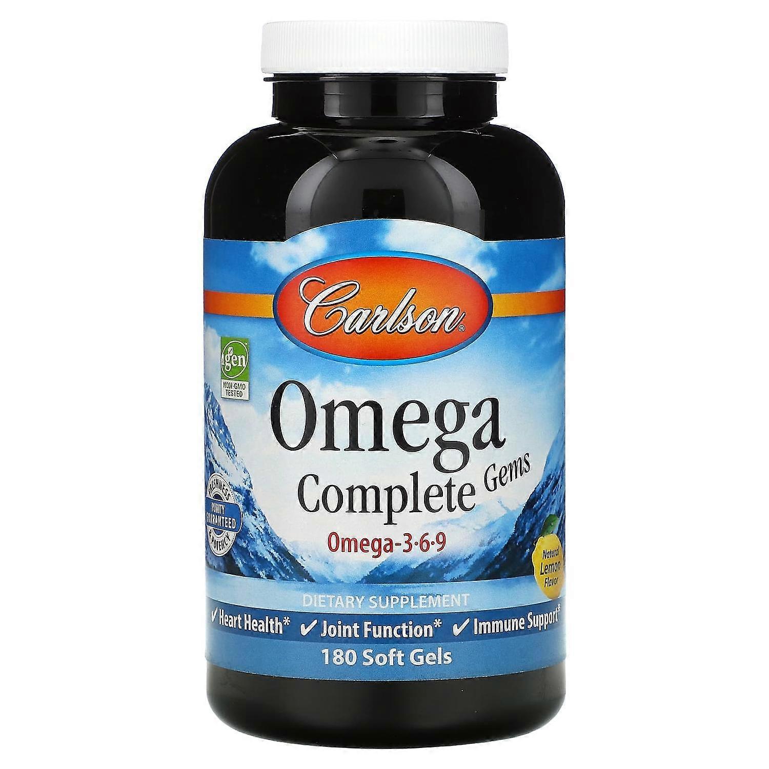 Carlson, Omega Complete Gems, Natural Lemon, 180 Soft Gels