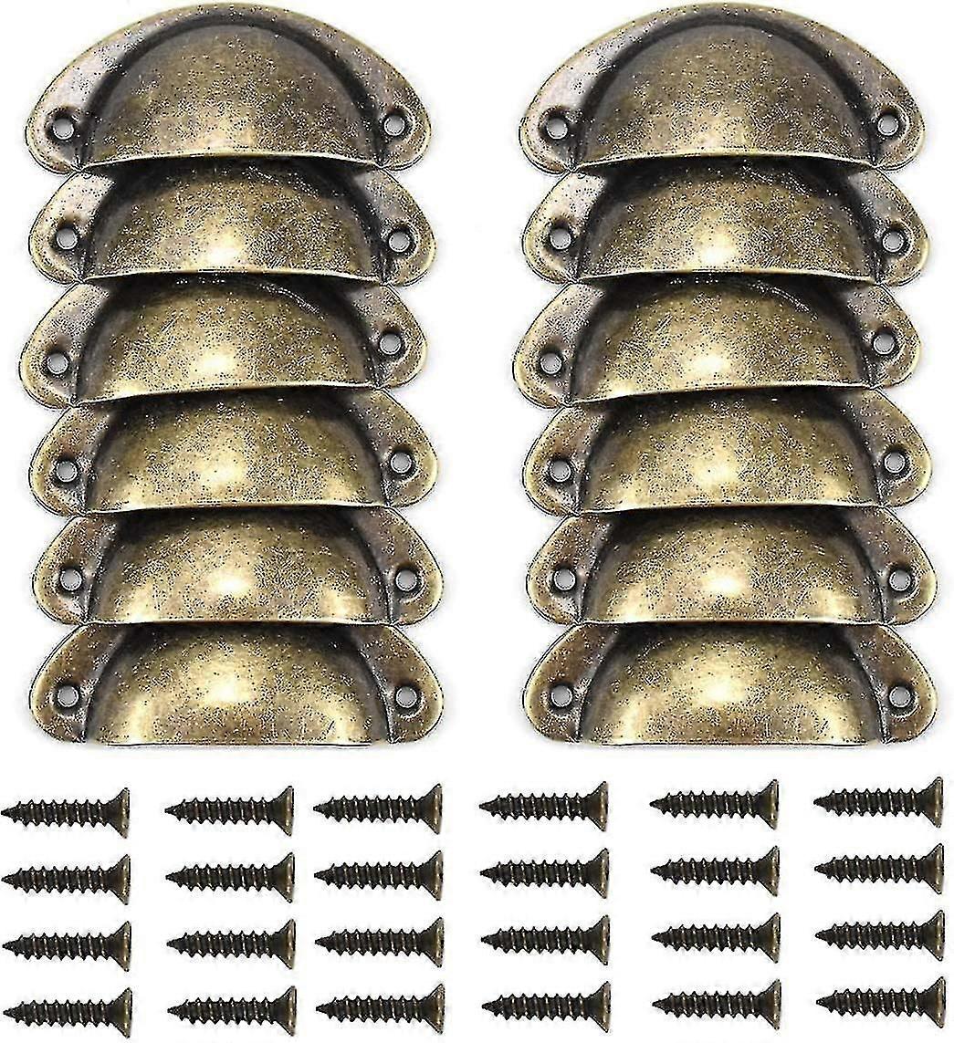 12 قطعة العتيقة النحاس مجلس الوزراء مقابض الباب مقابض خمر خزانة المطبخ