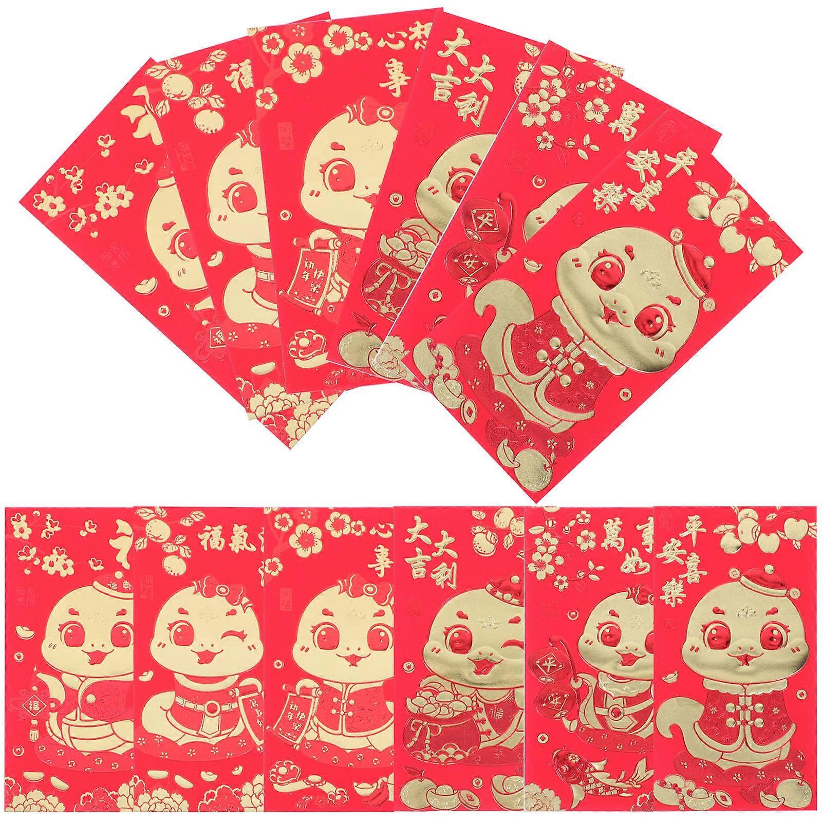 Vietnamese Red Packets 72 Pcs Unique Design Hold Money For Gift Giving Spring Festival Occasions 17.00X9.00X0.10CM