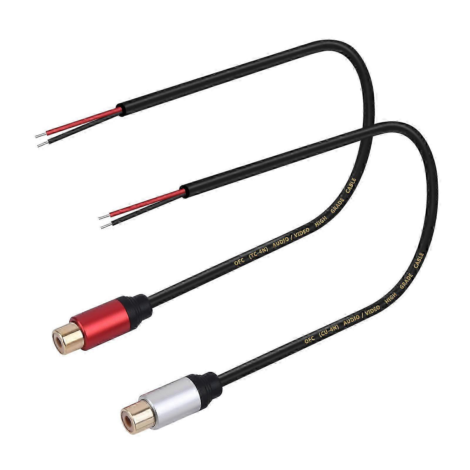 Flexible Auditory Adapter Cable Auditory to Bare Wire Open End Pigtail Seamlessly Connection For Speakers Amplifiers red and silver 26s
