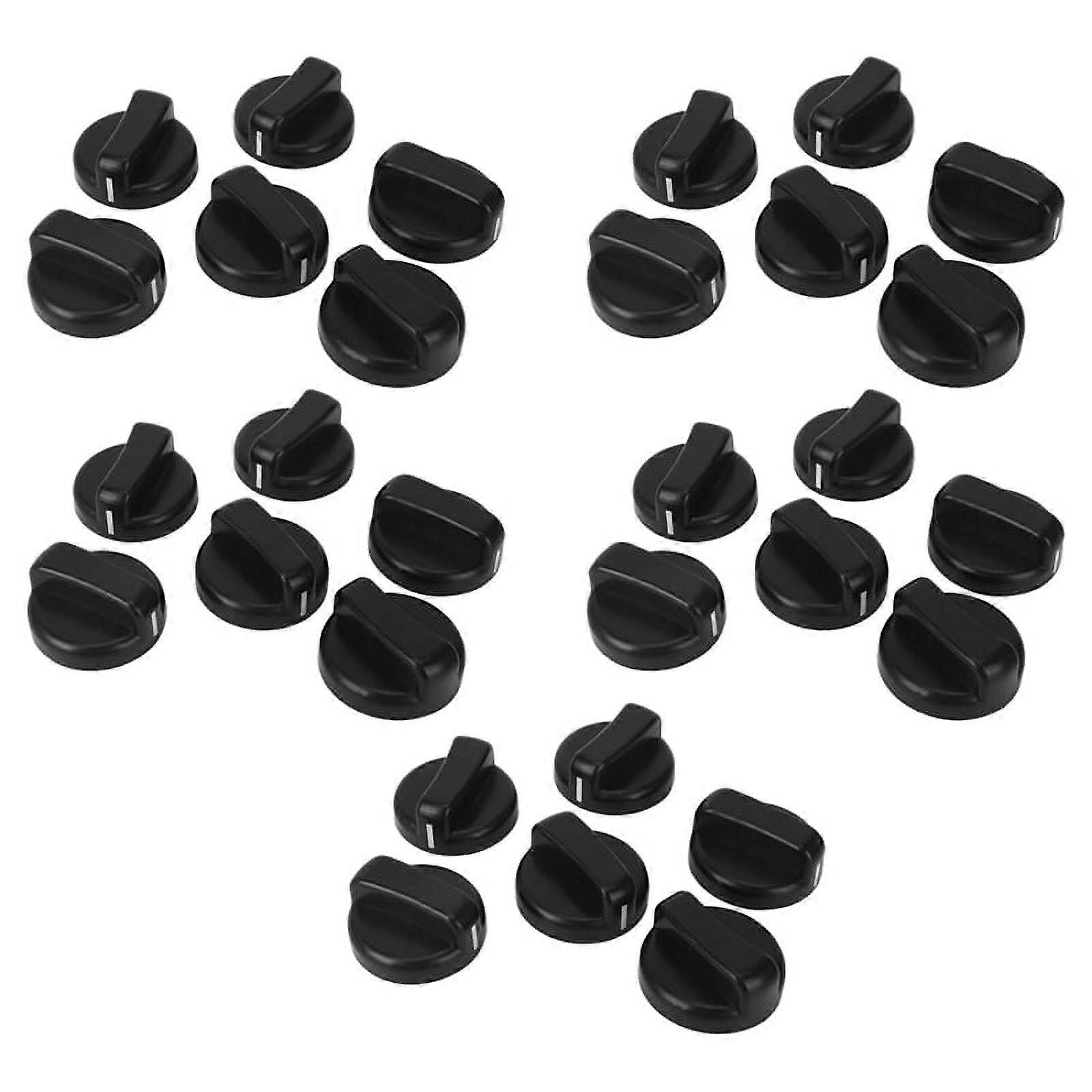 30 PCS Kitchen Black Plastic Gas Stove Cooker Control Knobs