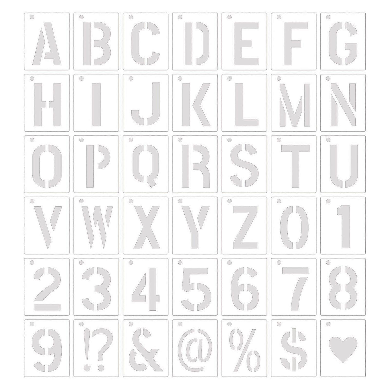 42Pcs Letter Stencils Set Multipurpose Symbol Numbers Craft Stencils Reusable Alphabet Templates DIY Art Projects